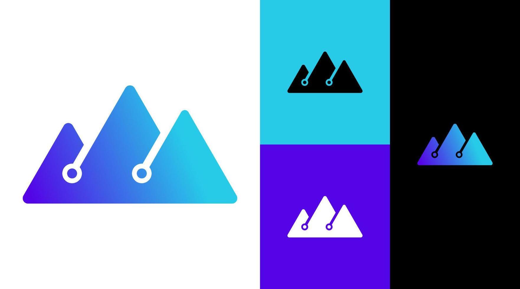 Tech Mountain Logo Design Concept vector