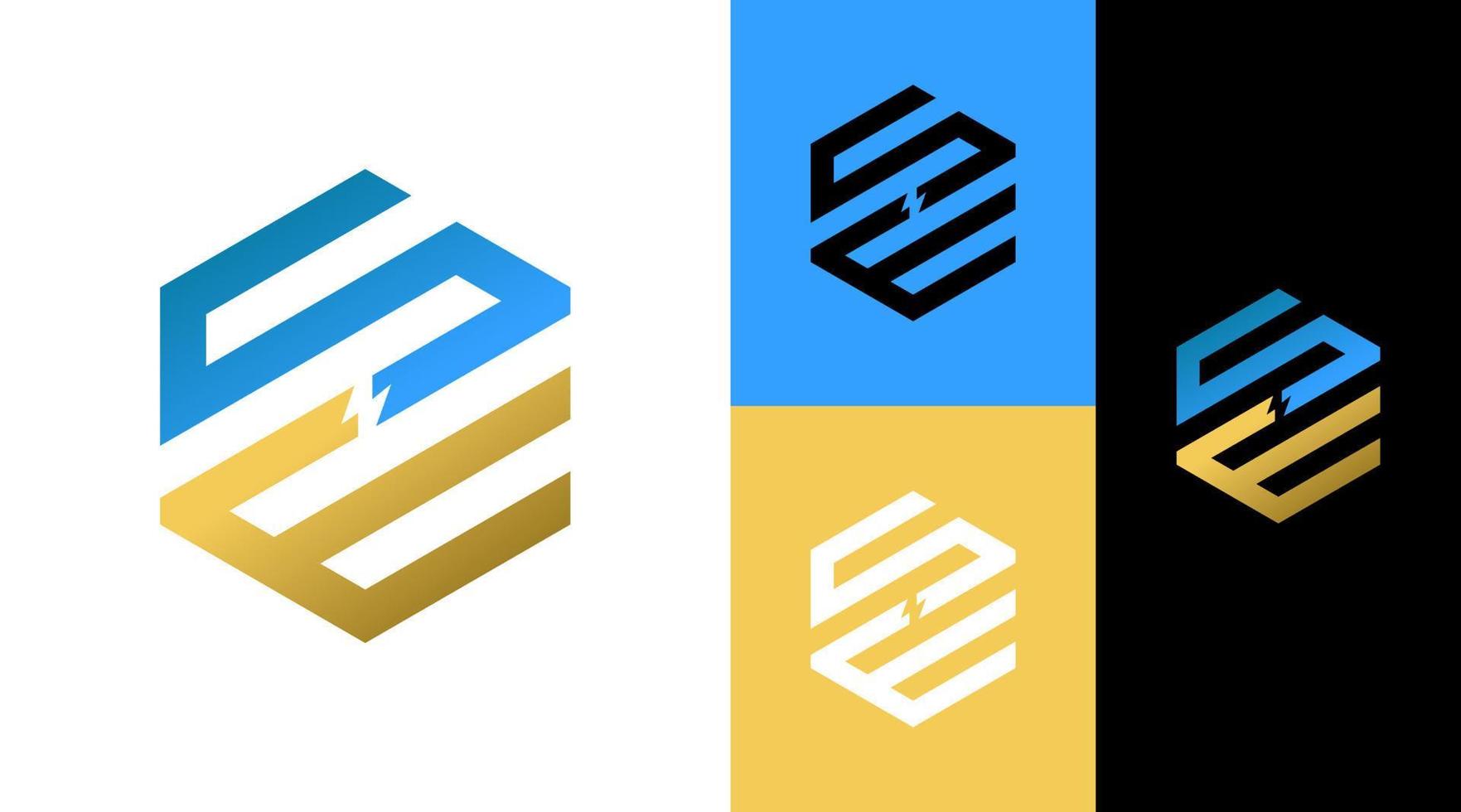 SE Monogram Hexagonal Corporate Business Logo Design Concept vector