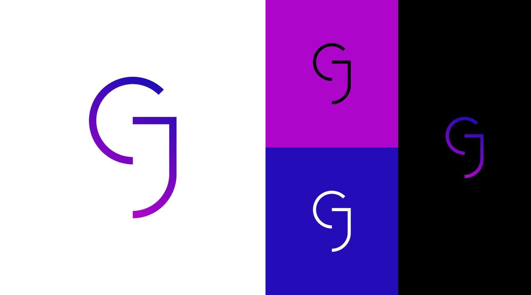 GJ Monogram Fashion Apparel Logo Design Concept vector