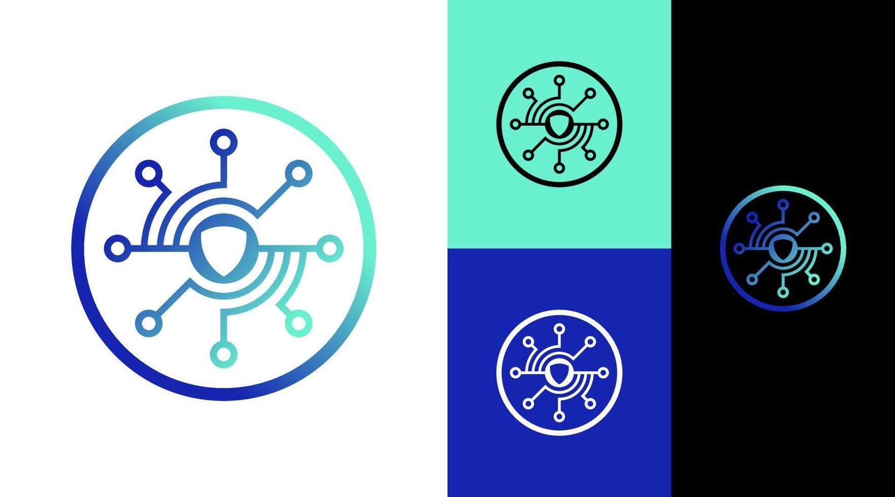 Security Protection System Technology Logo Design Concept vector