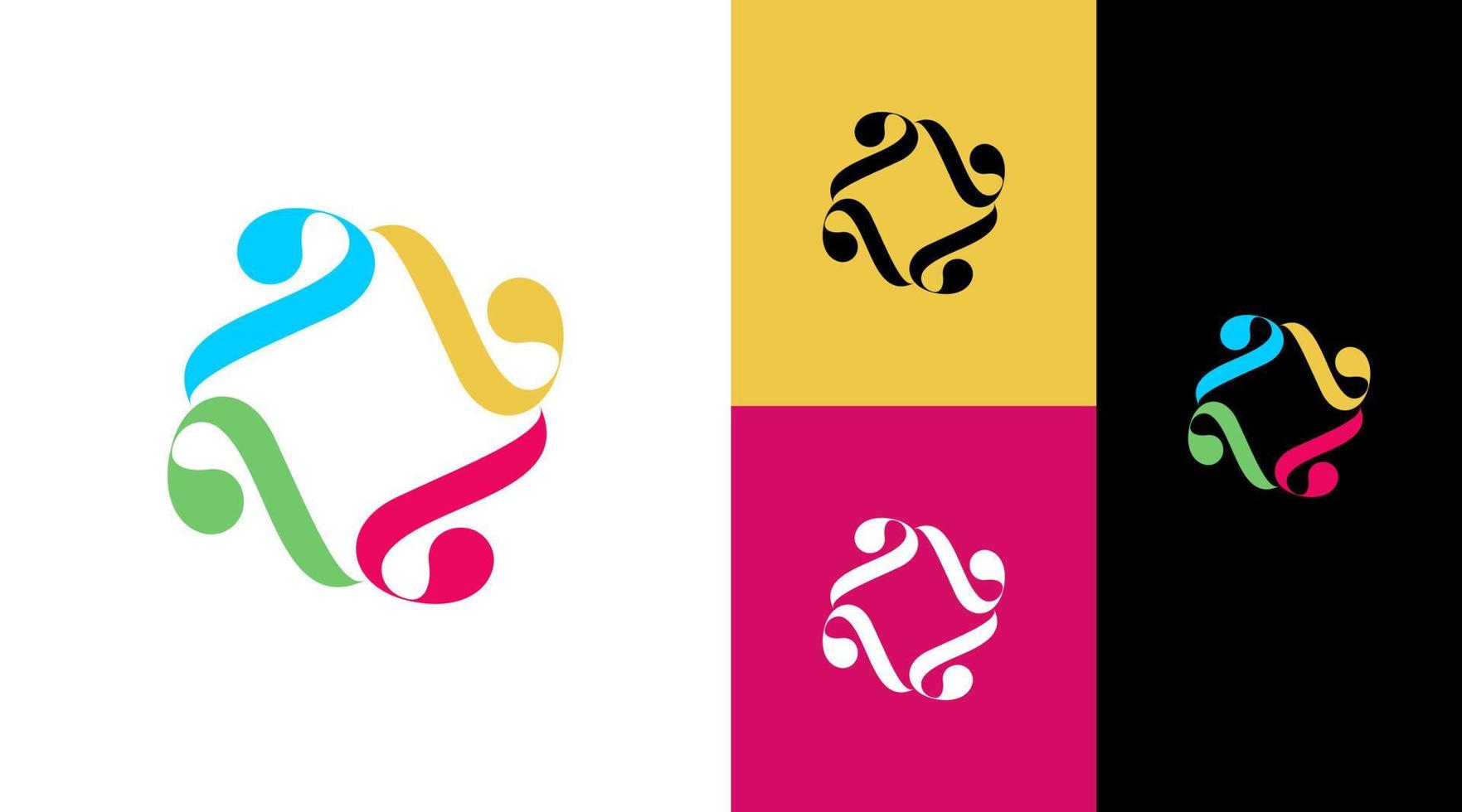 Unity Diversity Group Community Logo Design Concept vector