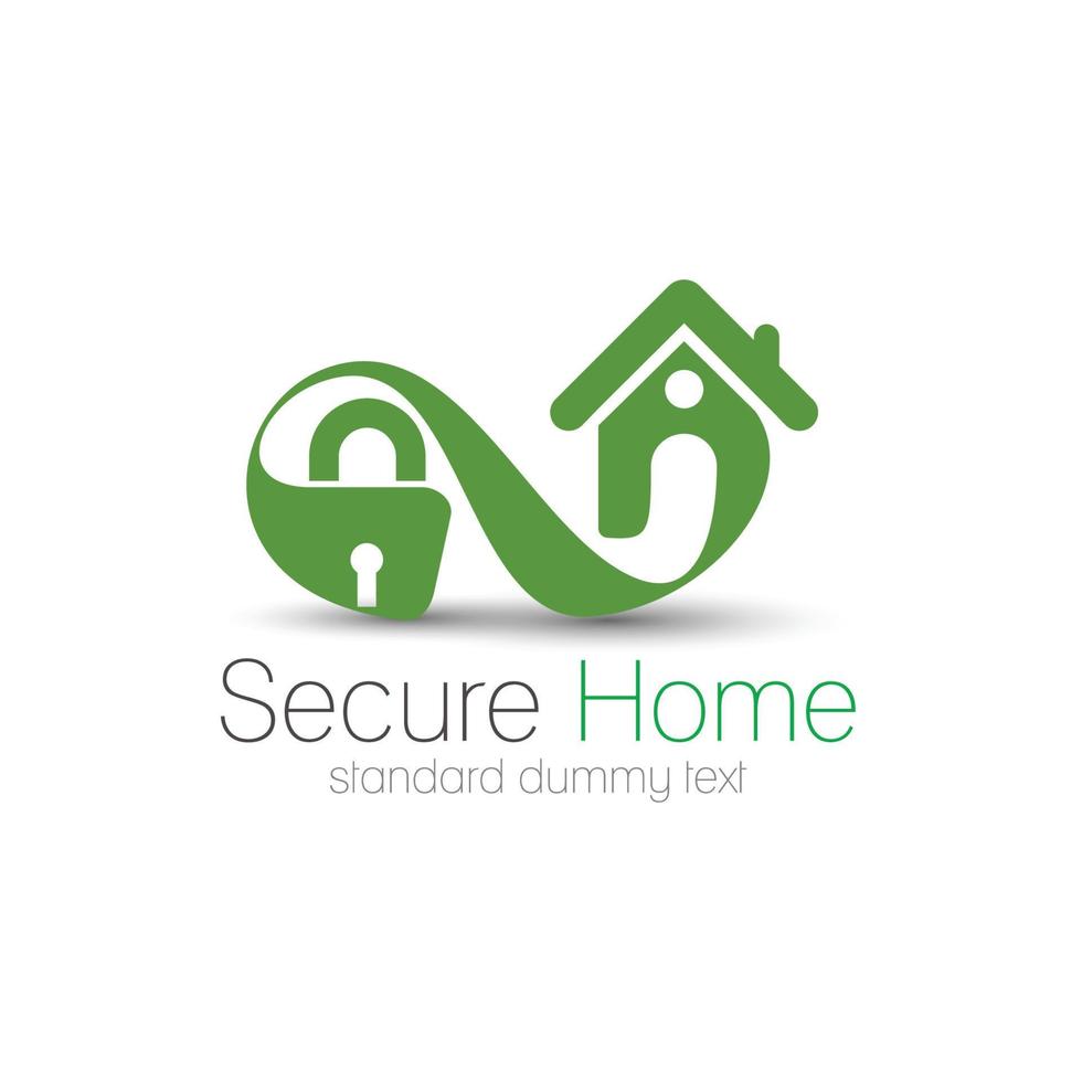 Home security lock logo template design vector