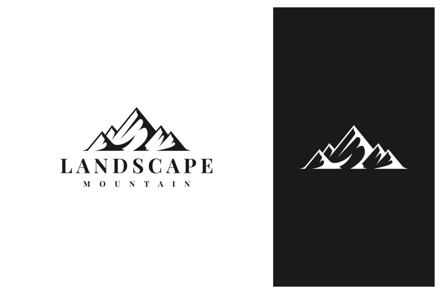 Minimalist landscape hills mountain logo design vector