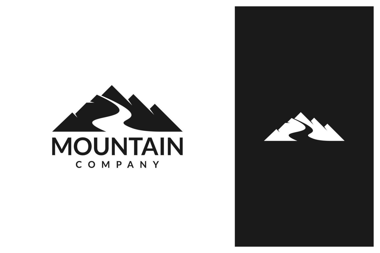 Minimalist landscape hills mountain logo design vector