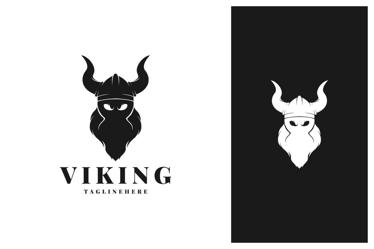 viking silhouette logo design vector