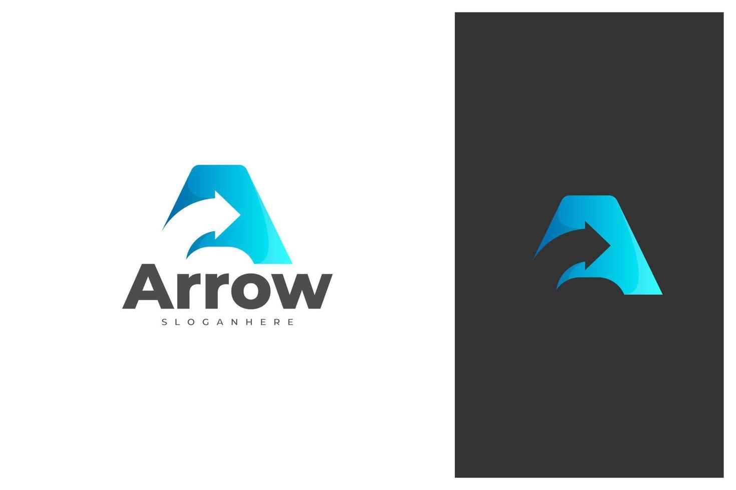 modern letter a and arrow logo design vector