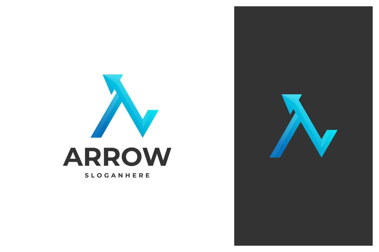 modern letter a and arrow logo design vector