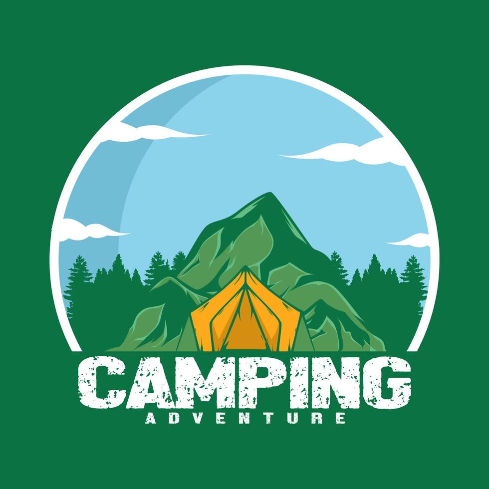 diseño de ilustración vectorial con tema de viaje de campamento. con colores sutiles vector