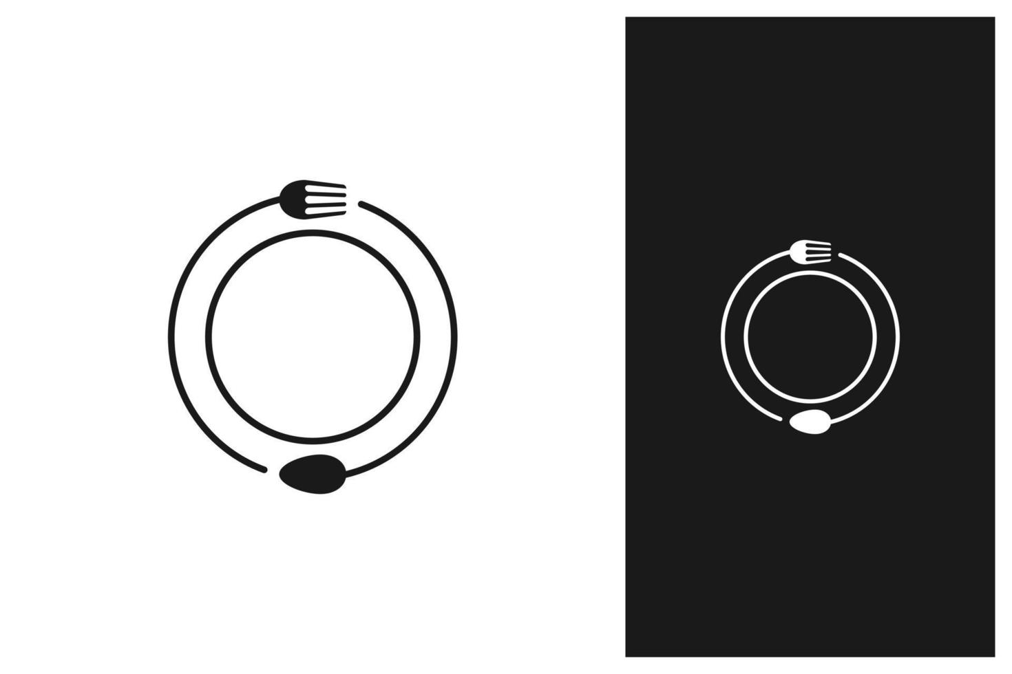 plate, spoon, and fork. restaurant logo vector