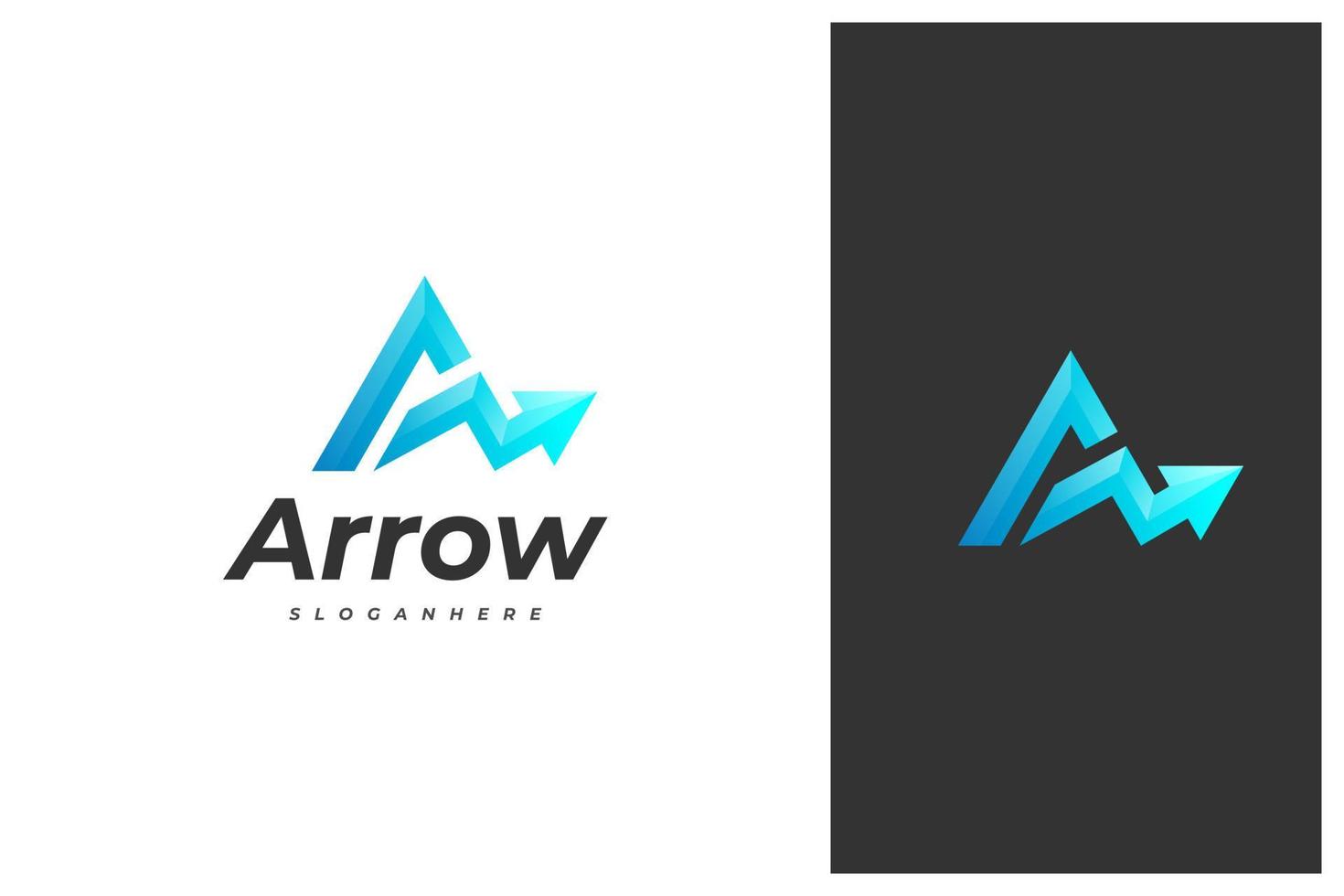 modern letter a and arrow logo design vector