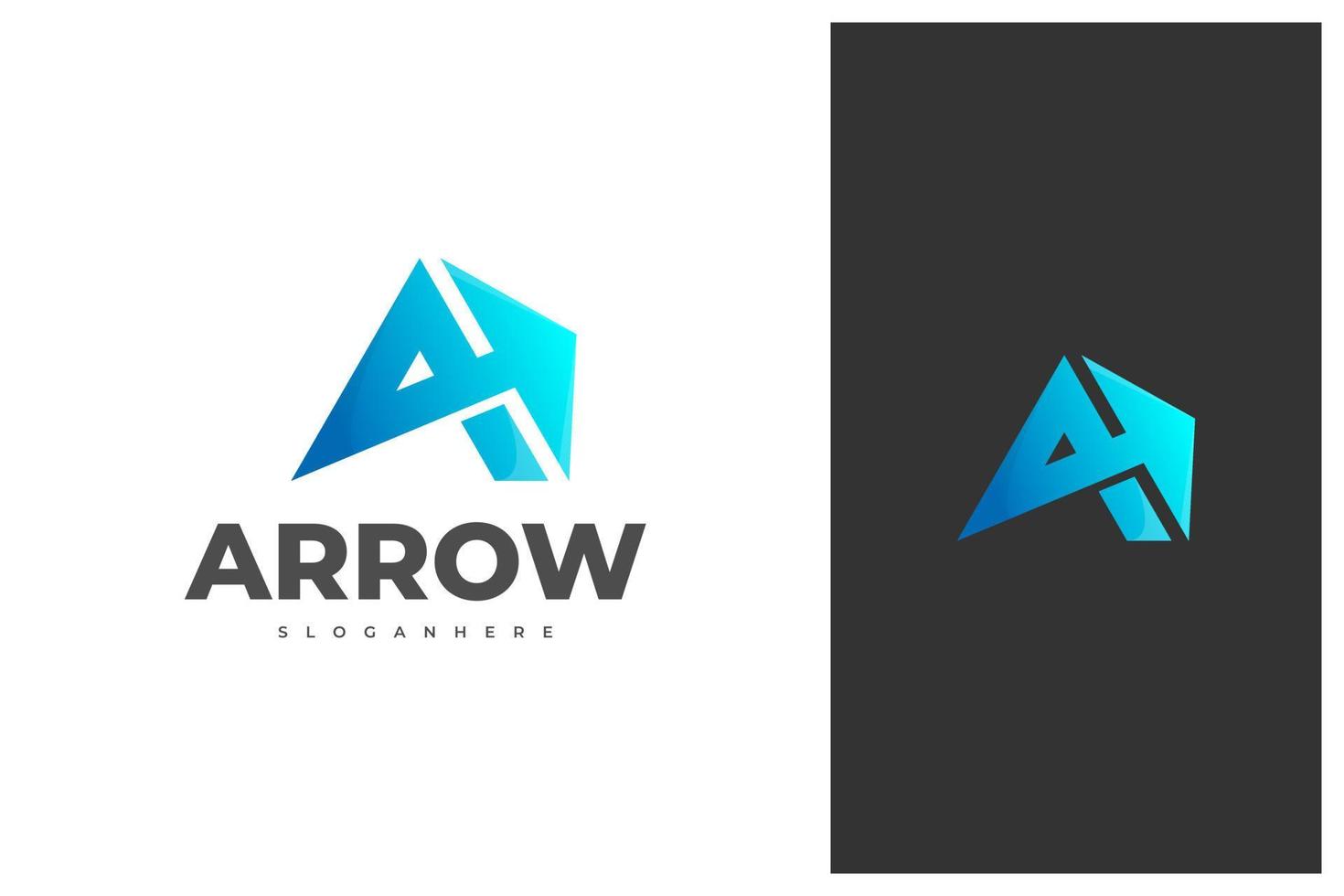 modern letter a and arrow logo design vector