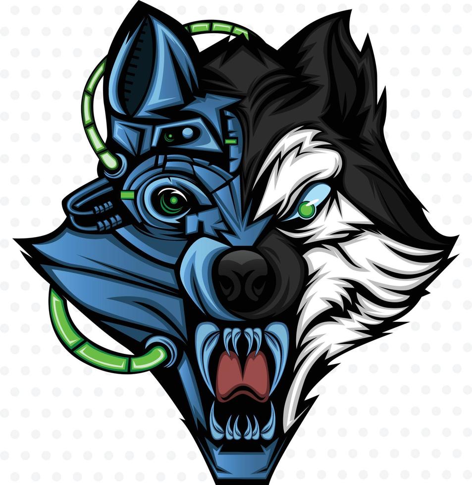 logotipo de mascota de cara de lobo salvaje vector