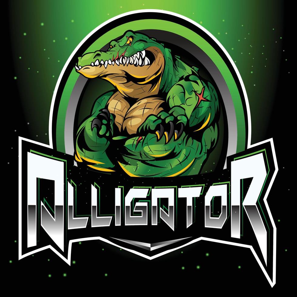 Alligator mascot Esport logo vector
