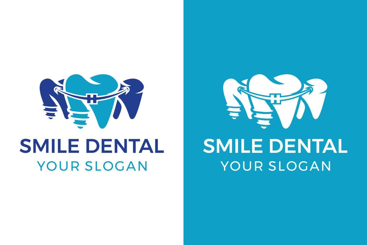 logotipo dental de sonrisa, logotipo dental familiar, logotipo de dentista de sonrisa de dientes dentales, icono de concepto de logotipo de clínica dental vector