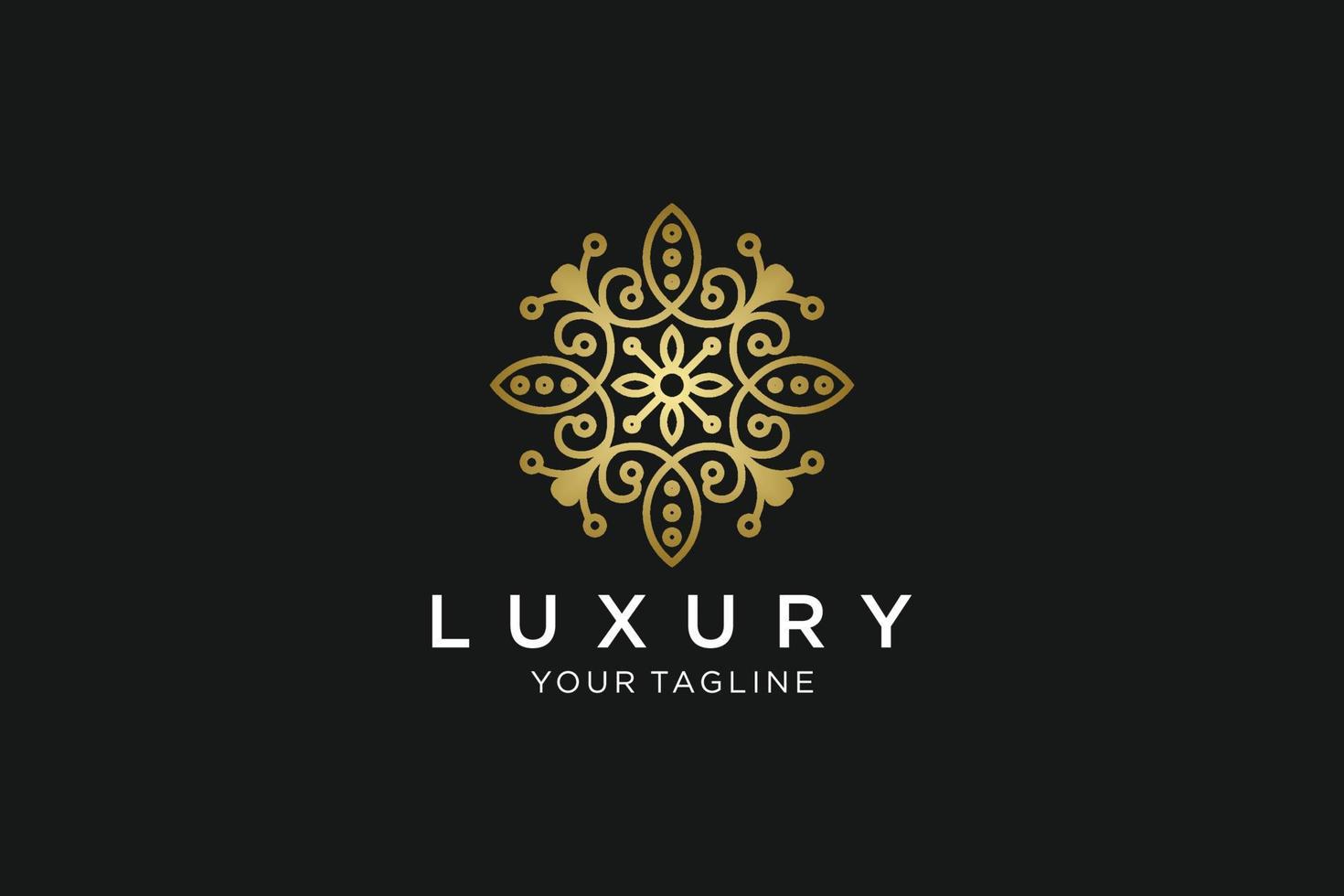 Luxury mandala Logo, Fashion luxury boutique logo design template vector