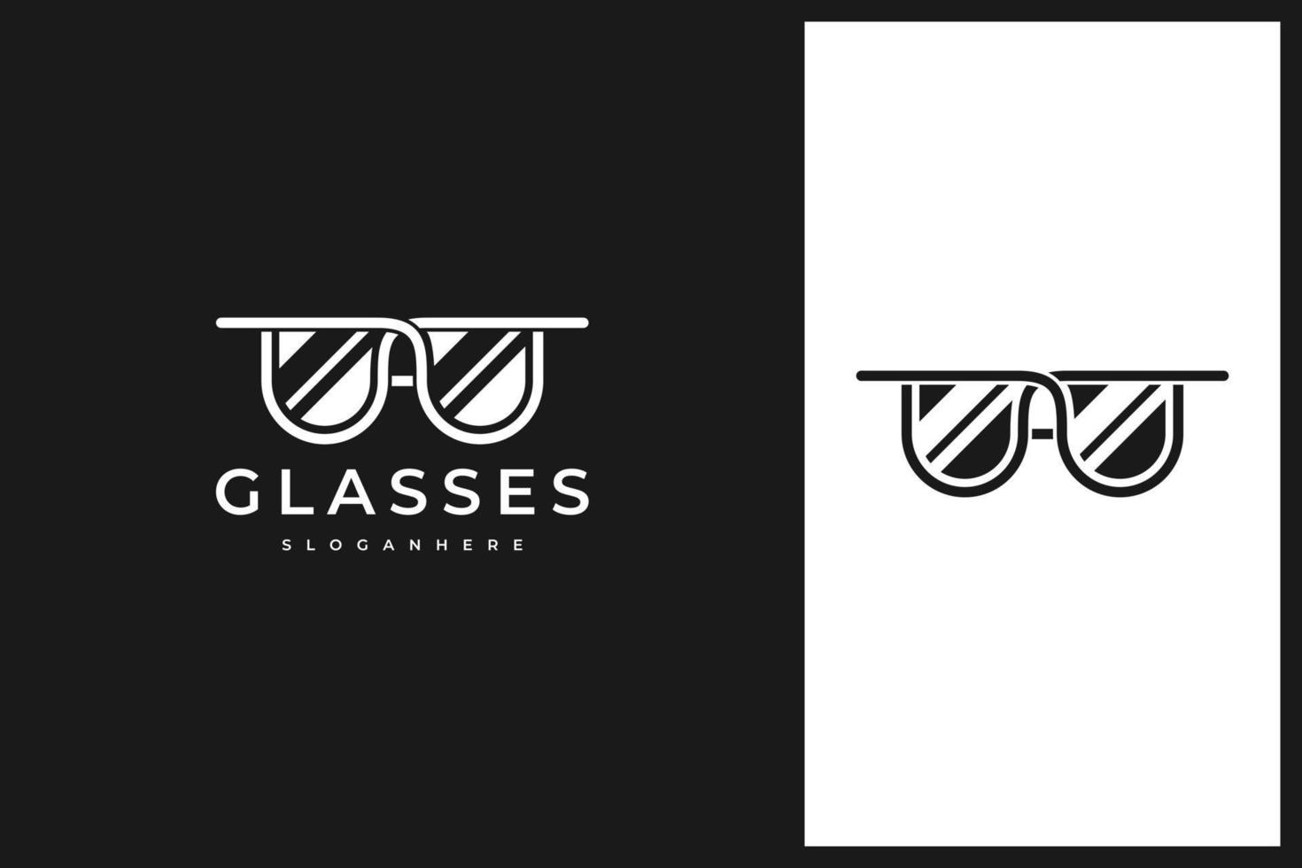 simple eyeglasses logo design vector