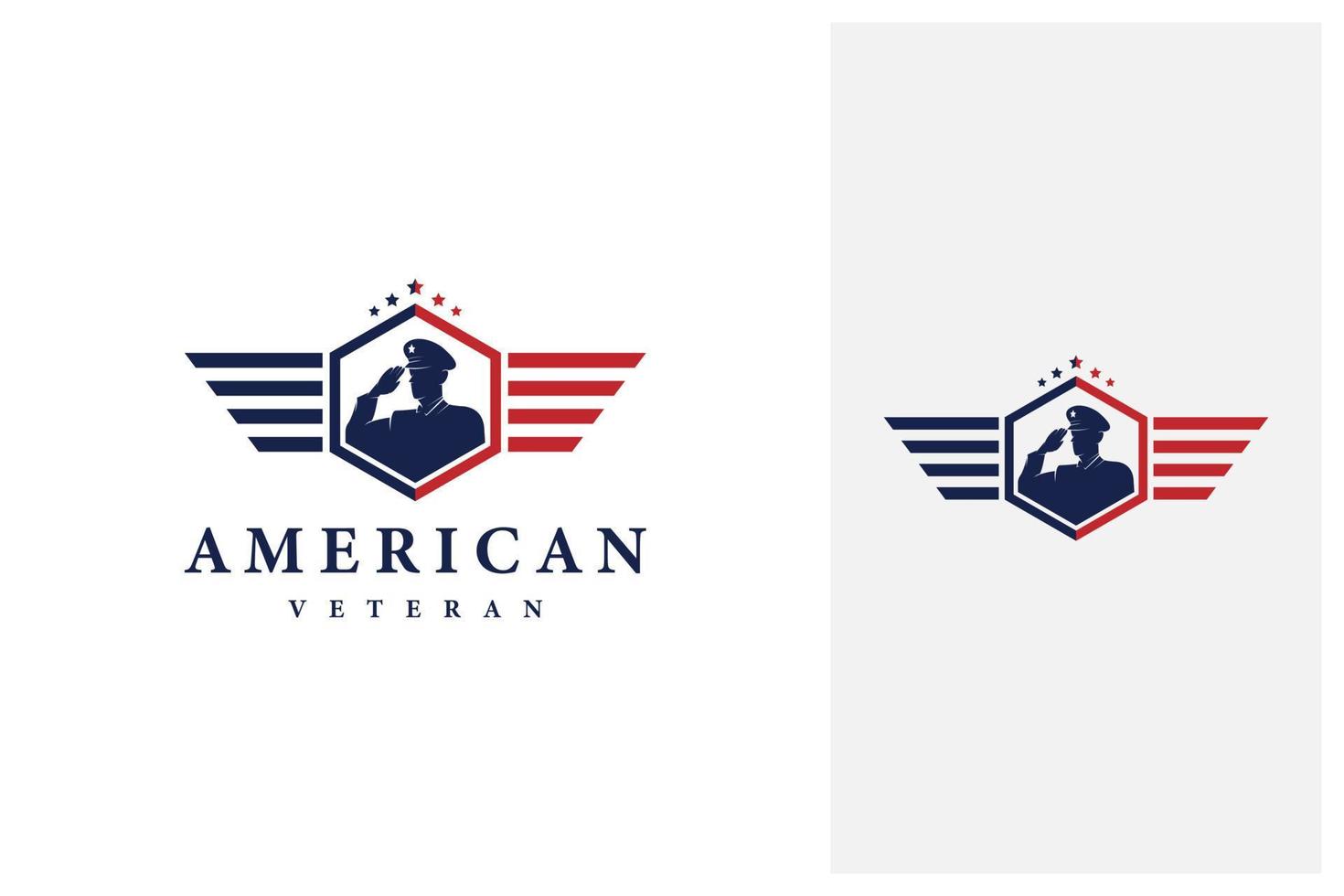 american veteran shield patriotic national emblem logo design vector