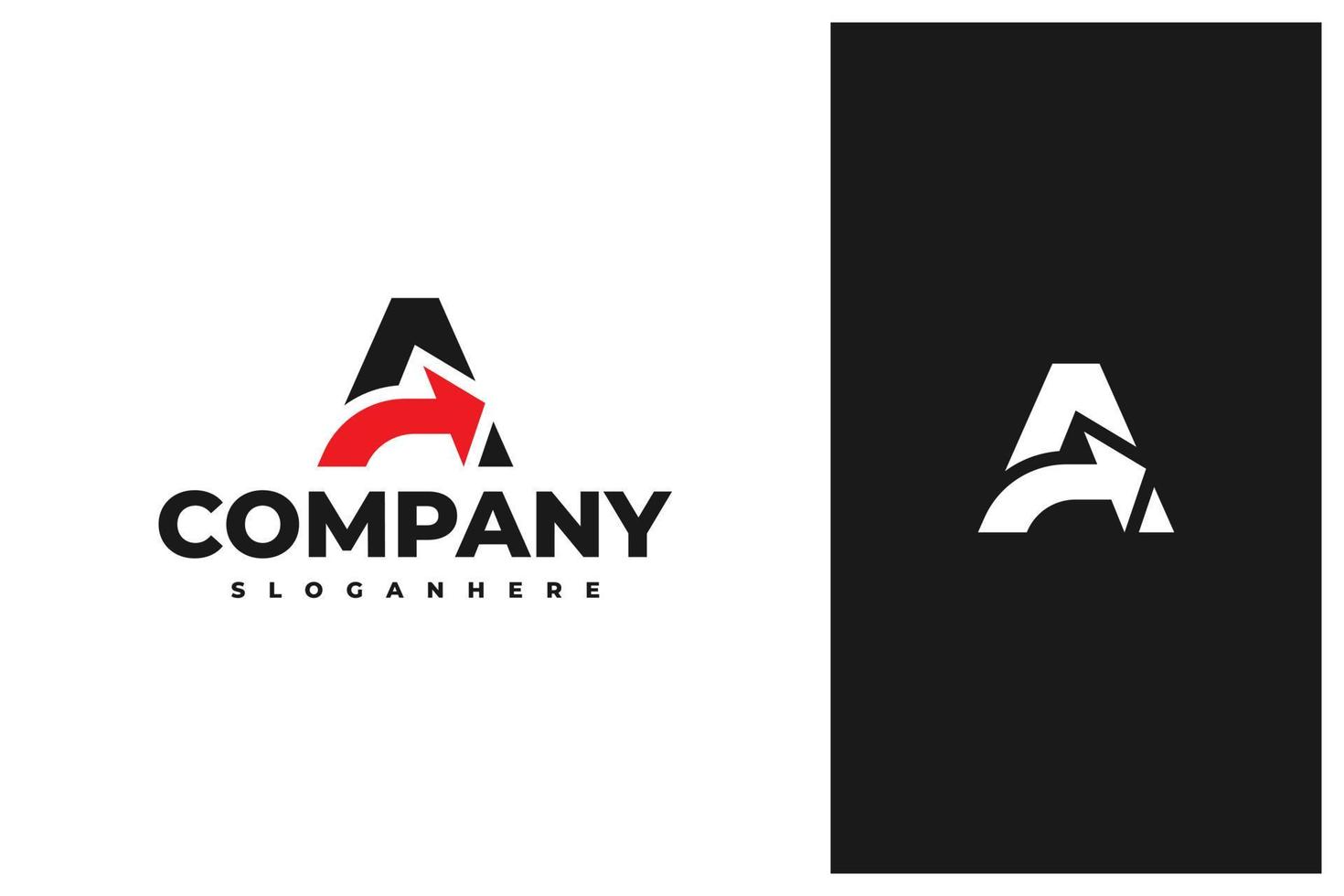modern letter a and arrow logo design vector