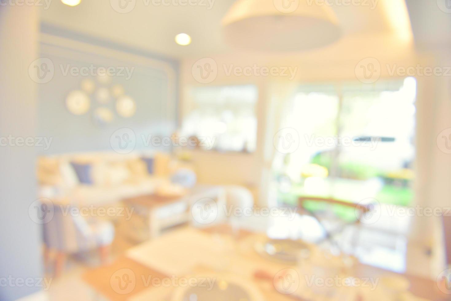 Abstract blur living room area interior for background photo