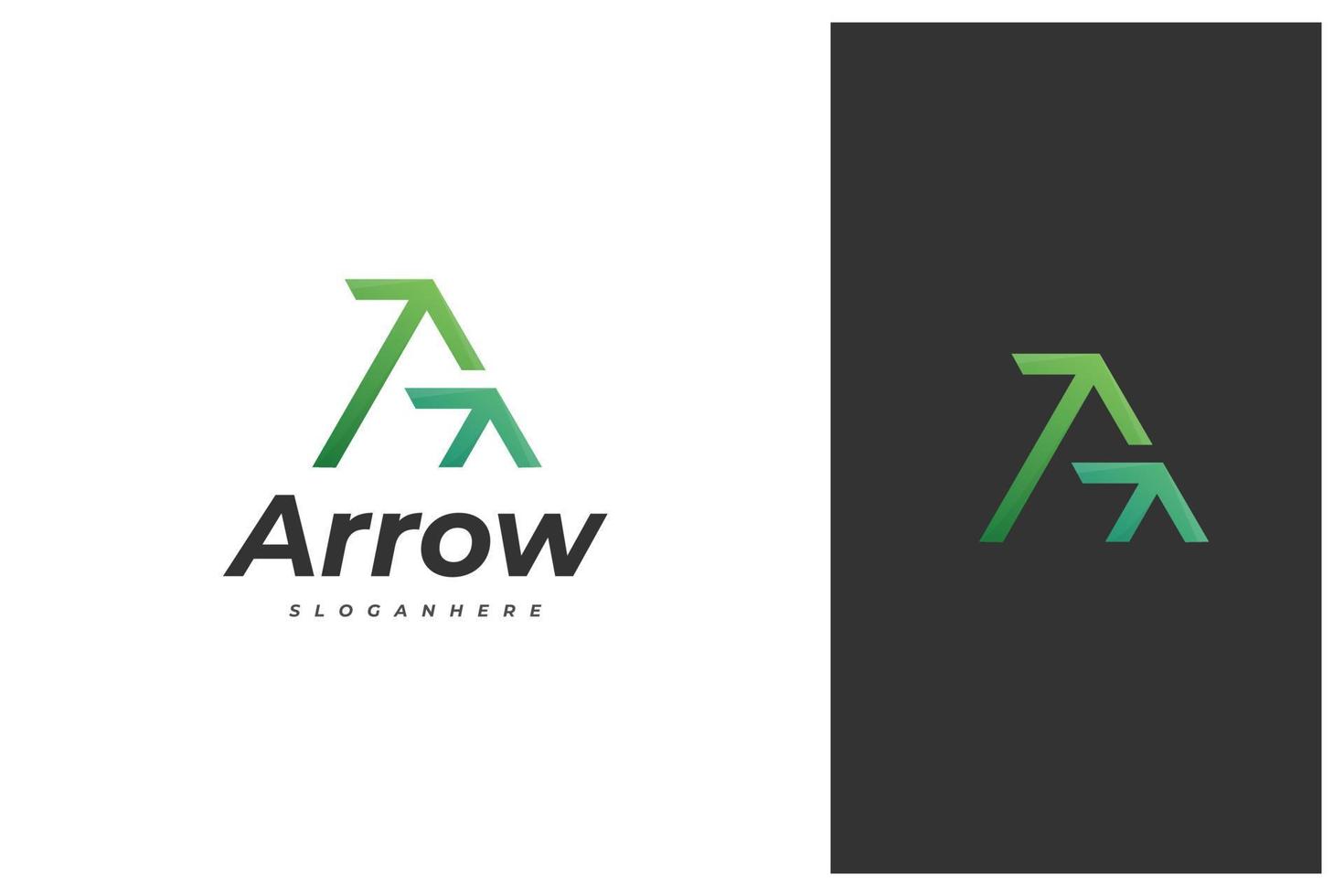 modern letter a and arrow logo design vector