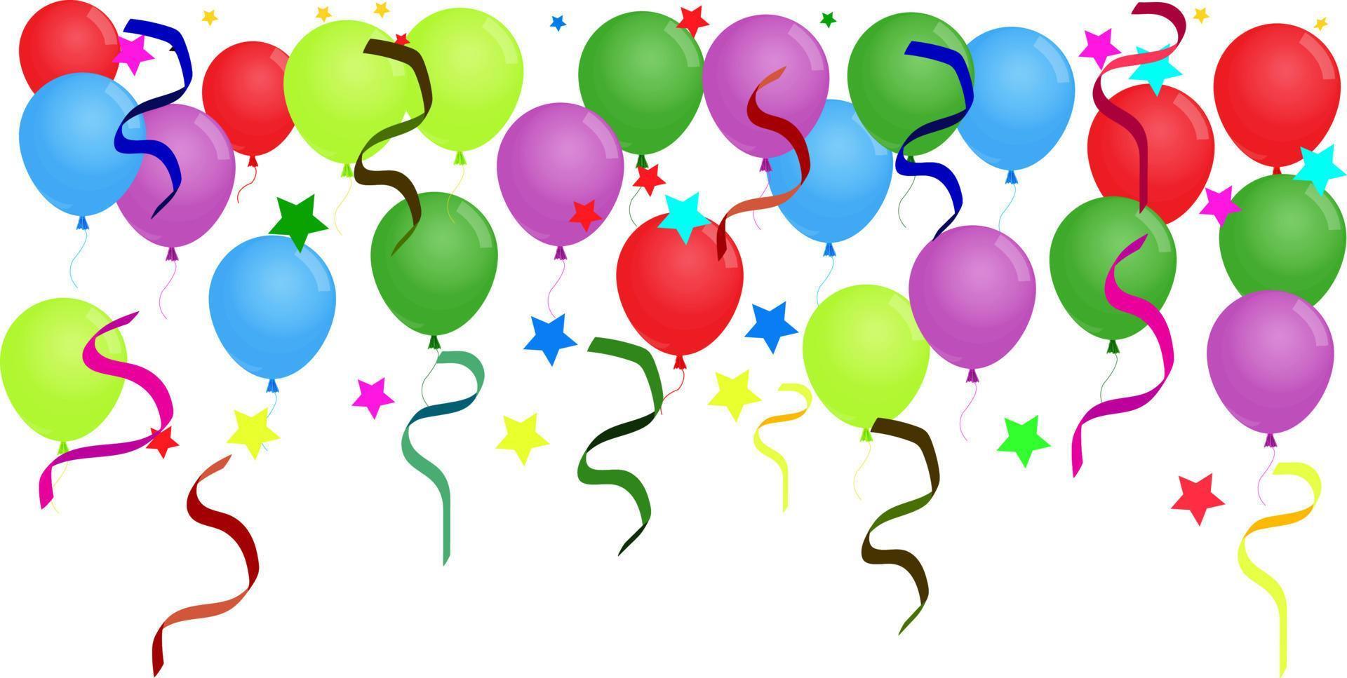 Celebration Balloons Confetti and Stars vector