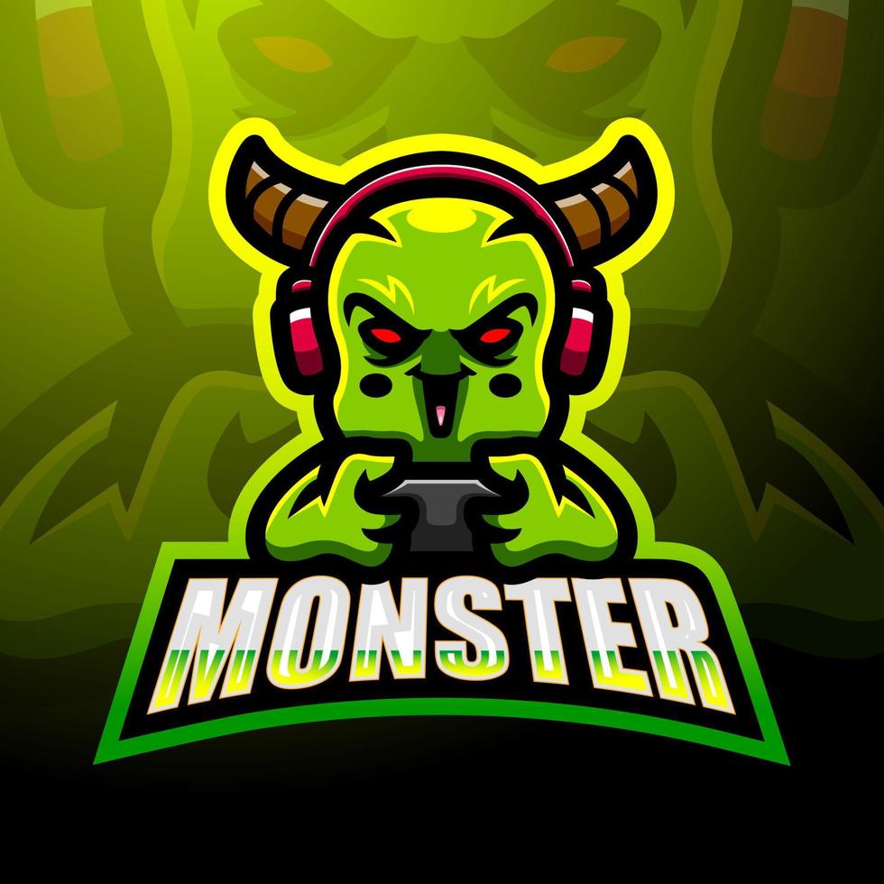 Cute monster mascot design vector