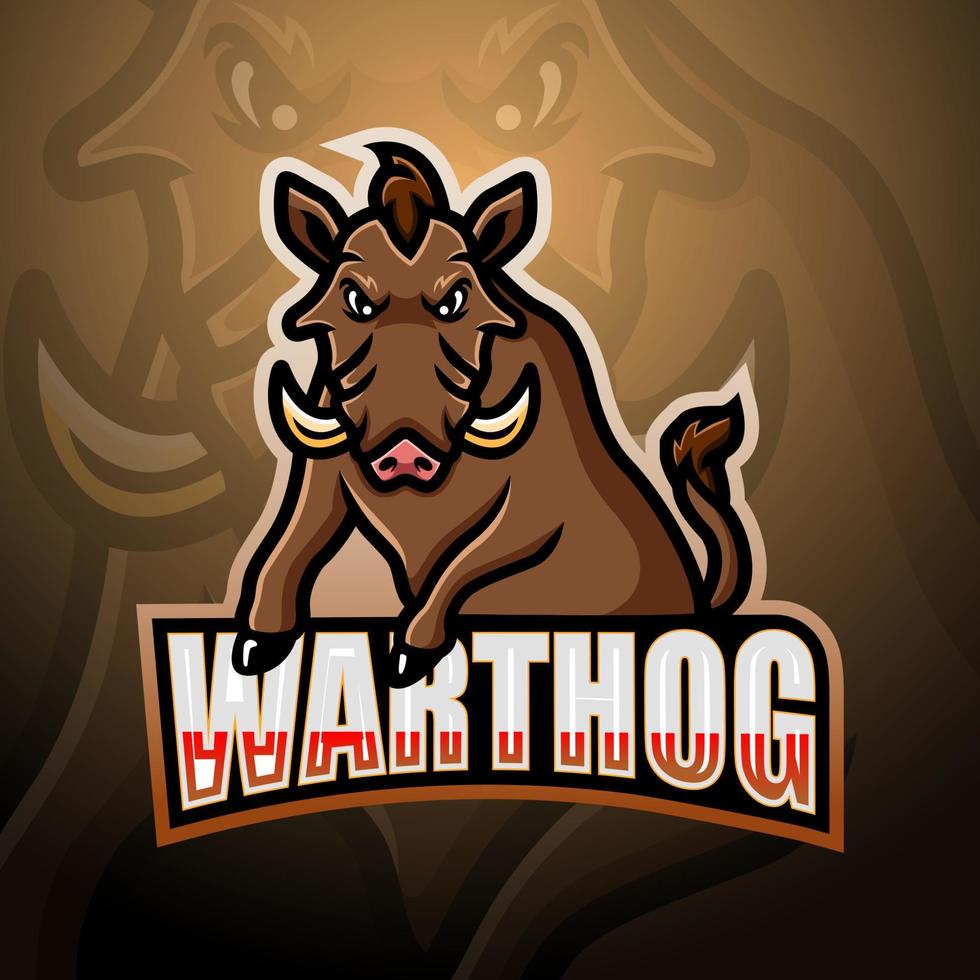 Warthog mascot design vector