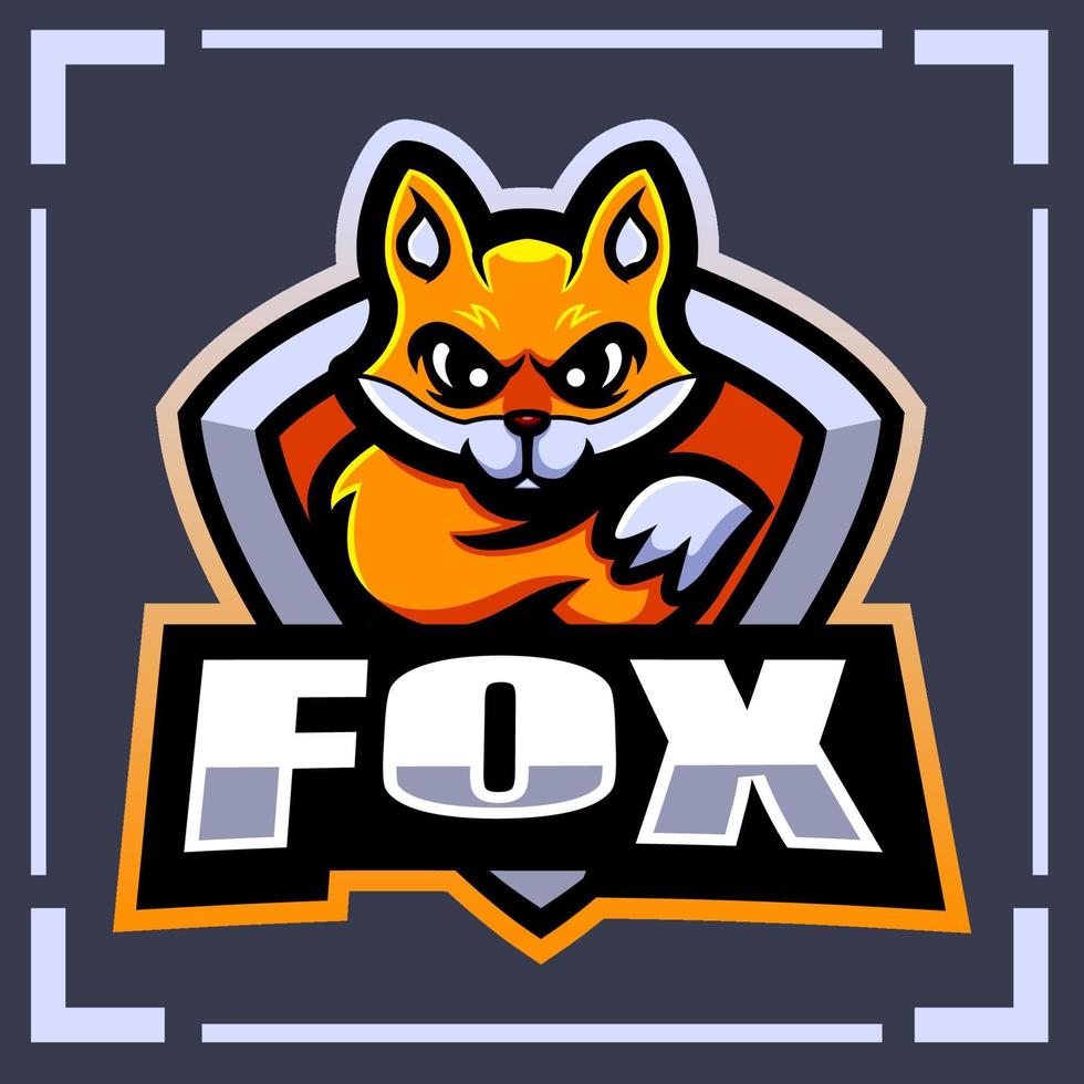 Fox gaming mascot design vector