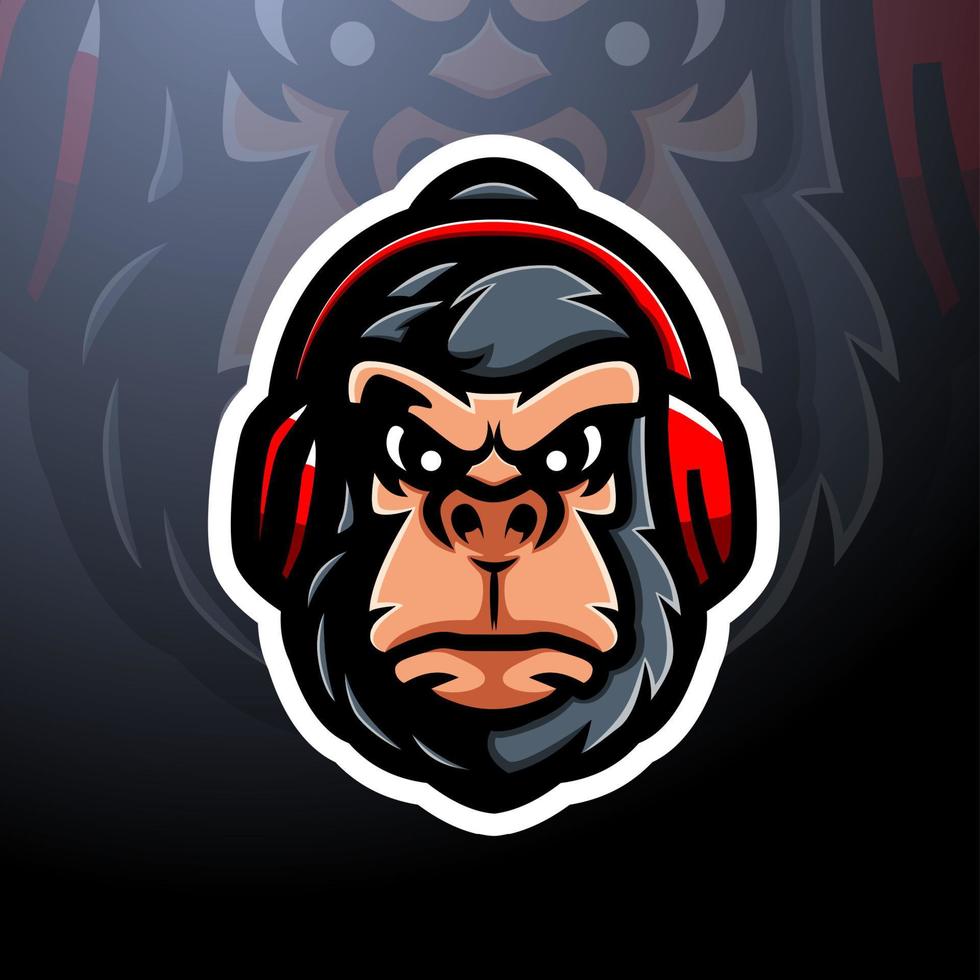 Gorilla head mascot design vector
