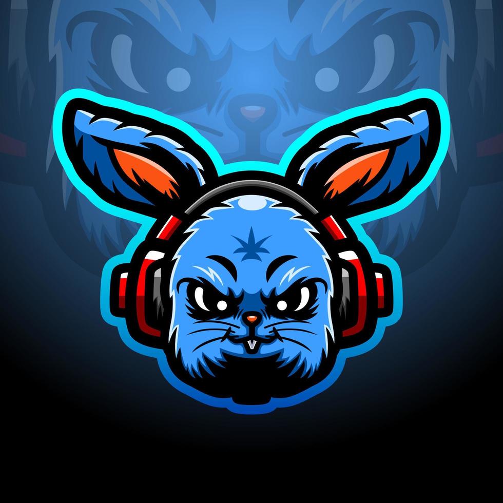 Rabbit head mascot design vector