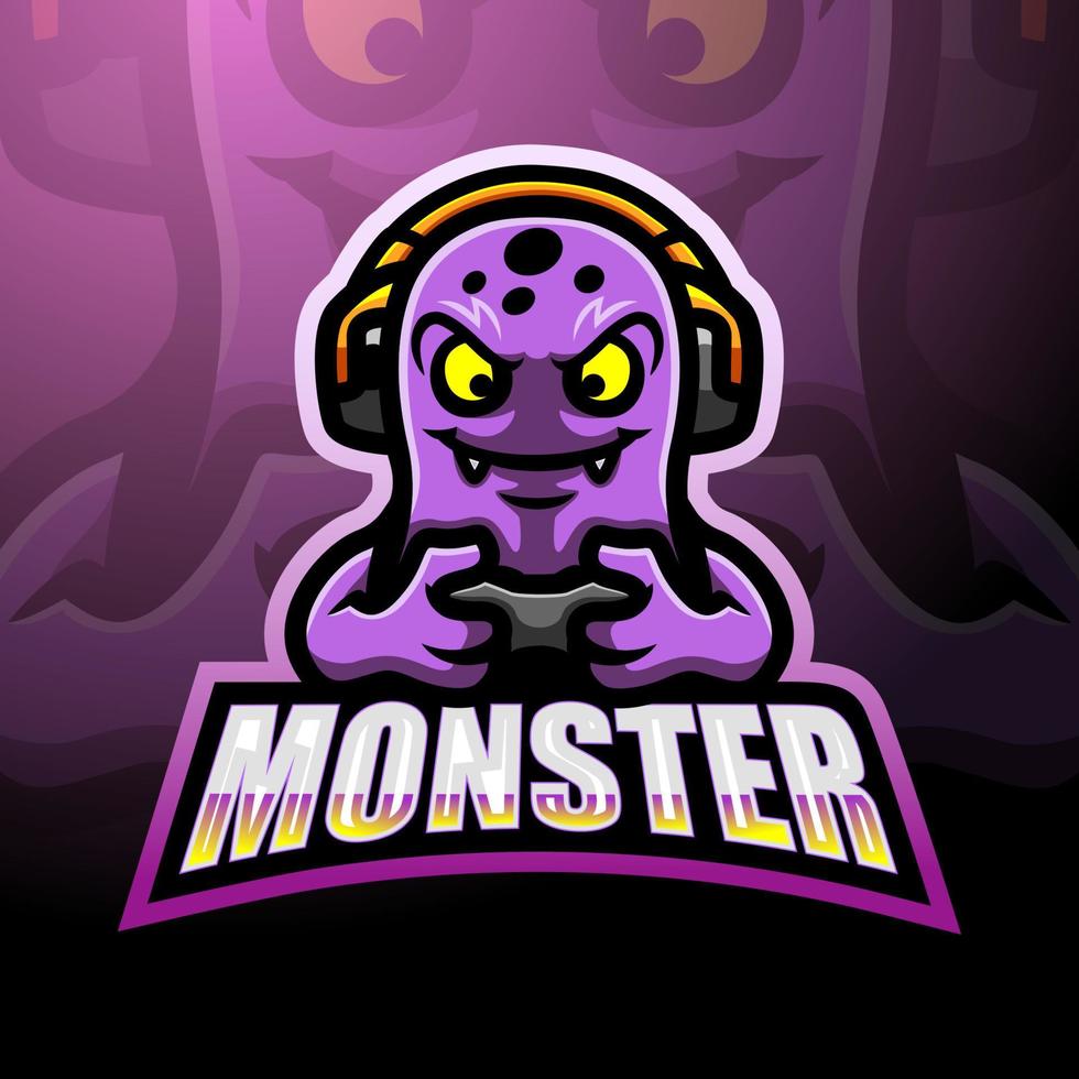 lindo diseño de mascota monstruo vector