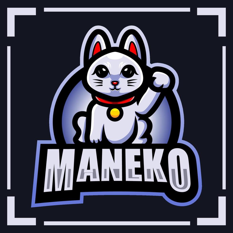 diseño de mascota maneki neko vector
