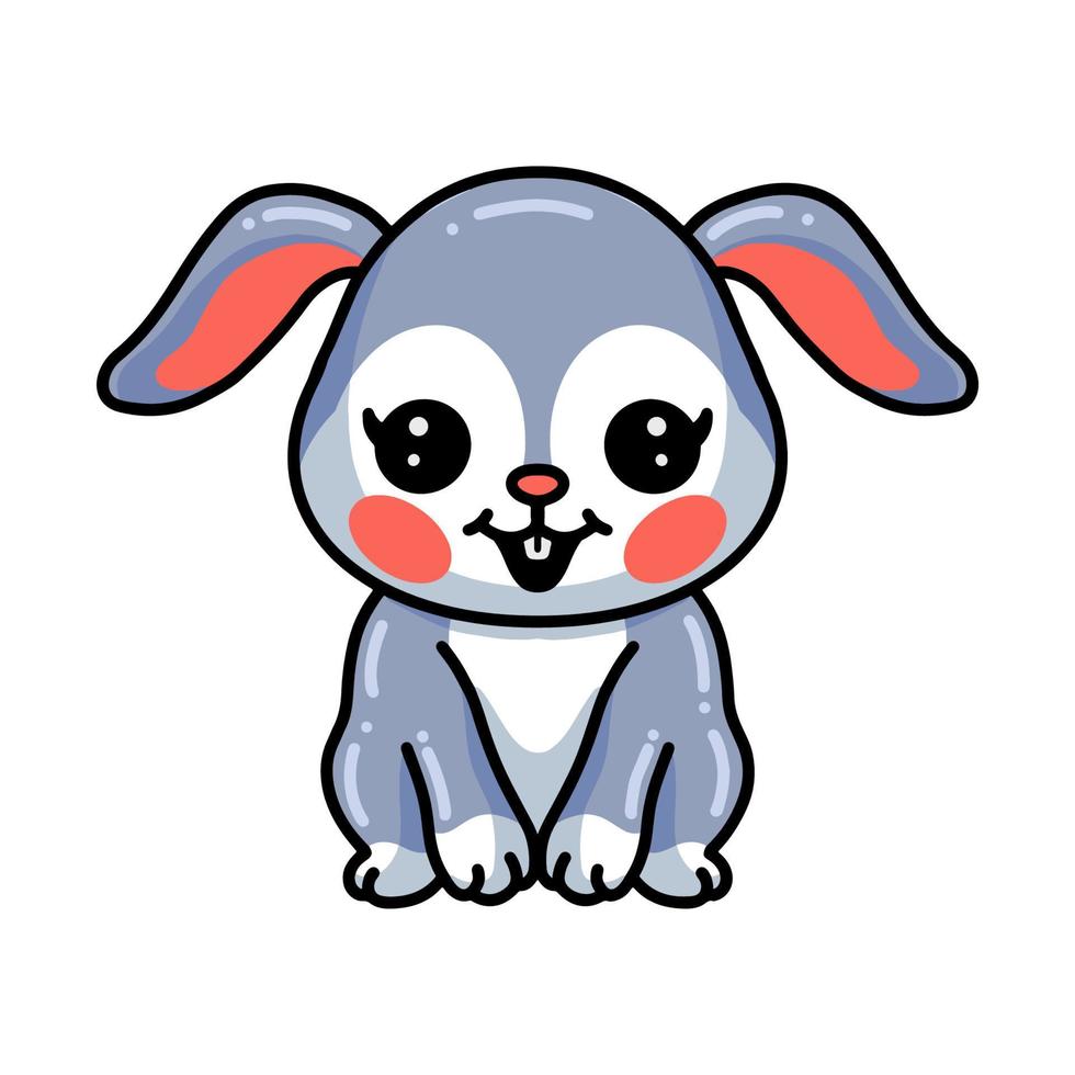 Cute little rabbit cartoon sitting vector