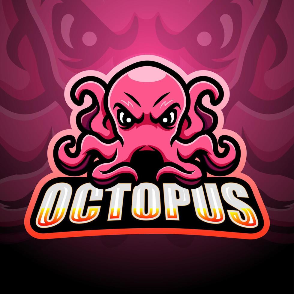 Octopus mascot design vector