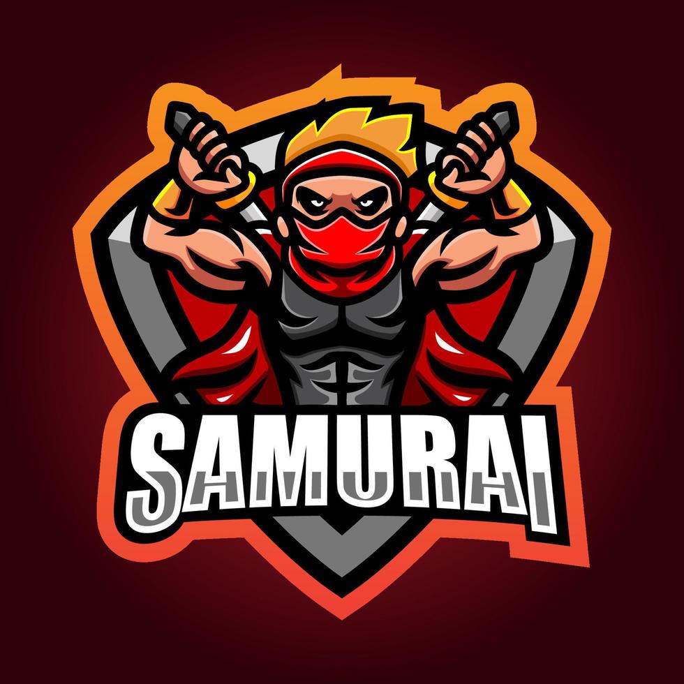 Samurai mascot design vector