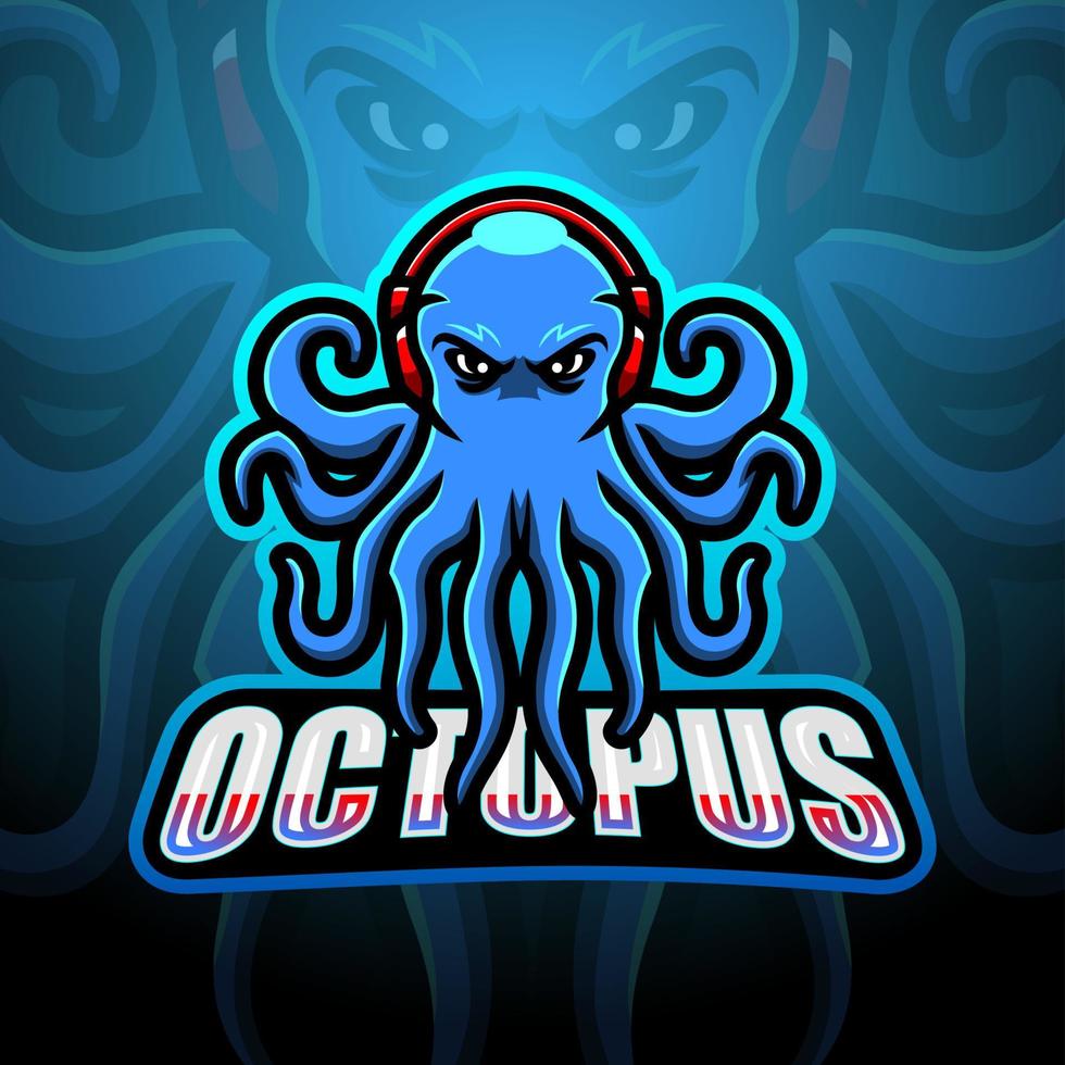Octopus mascot design vector