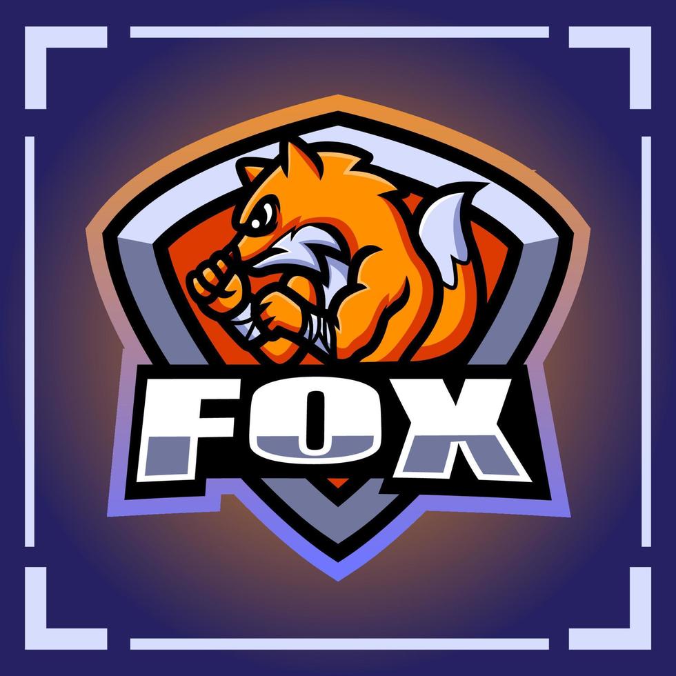 Fox gaming mascot design vector