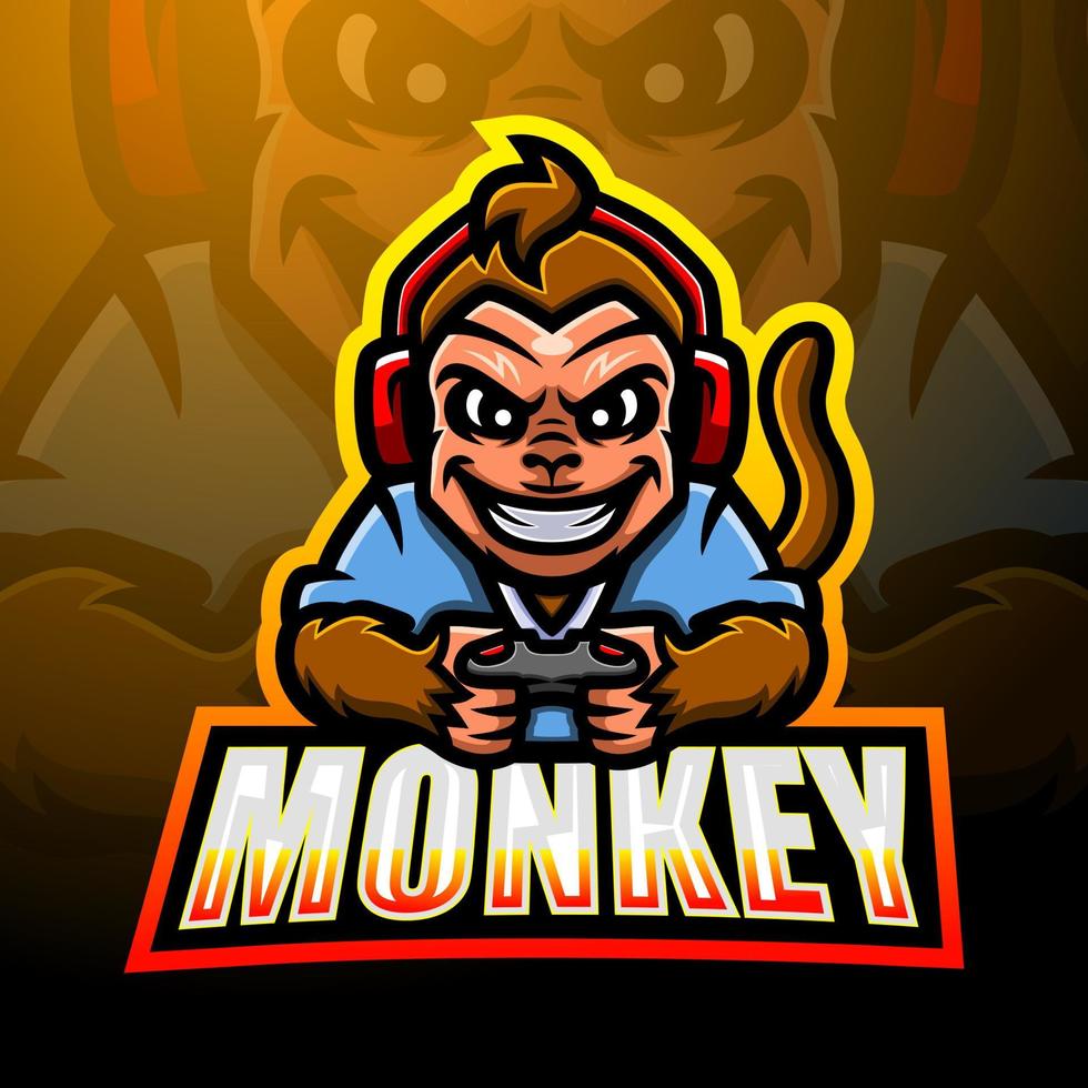 Monkey mascot design vector
