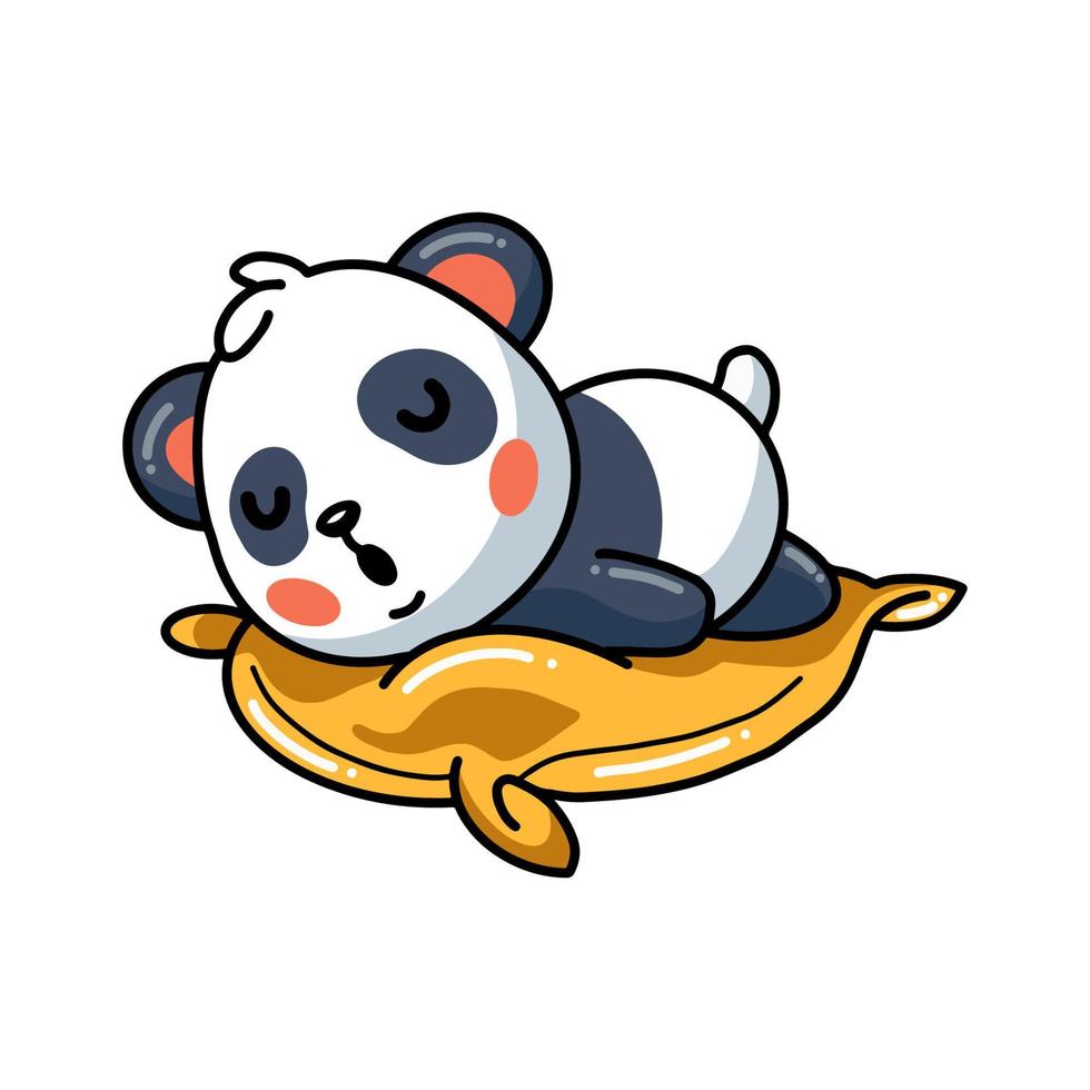 Cute little panda cartoon sleeping vector