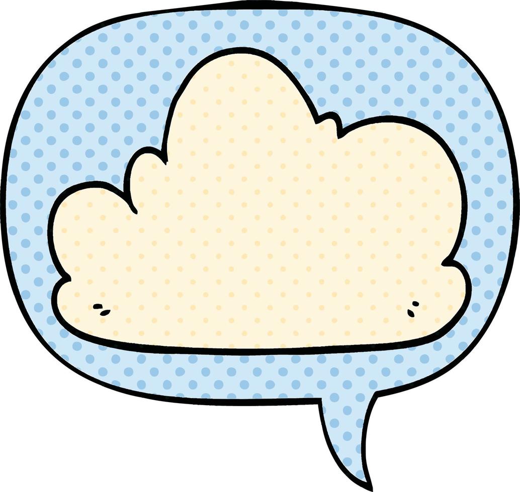 cartoon cloud and speech bubble in comic book style vector