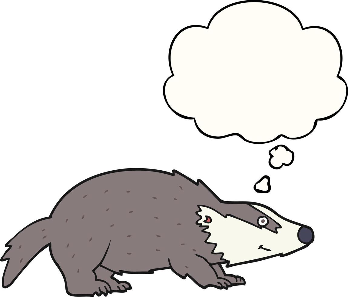 cartoon badger and thought bubble vector