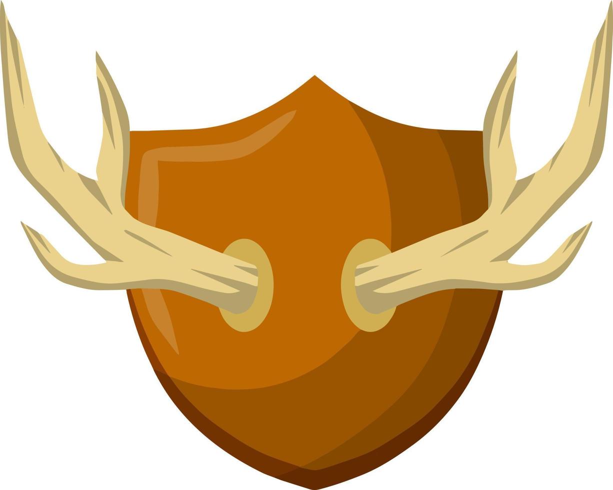 Horn of deer. Hunting trophy. vector