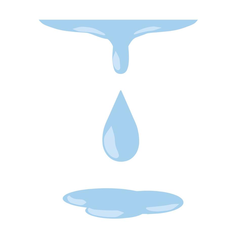 Drop of water. Wet and blue object. vector