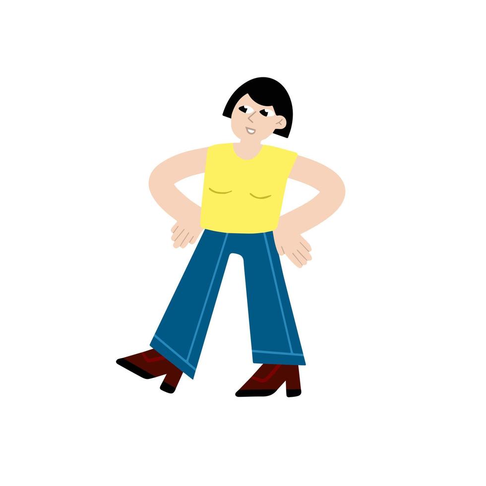 Girl in casual cloth. Modern female character. vector