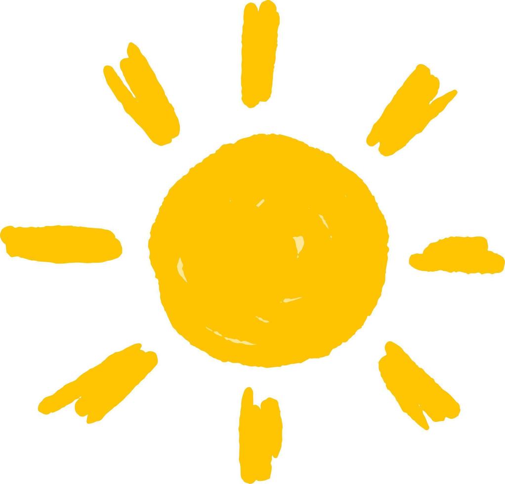 Hand-drawn sun. Element of summer vector