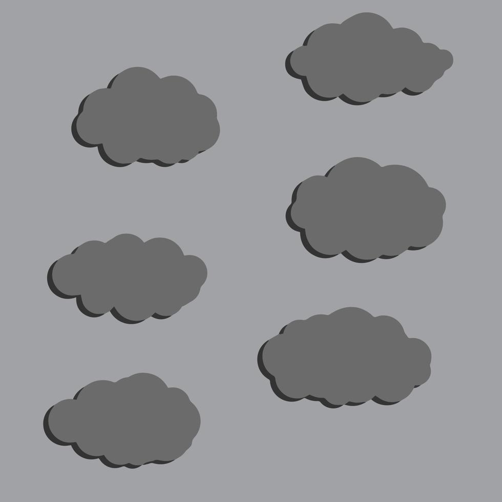 Rainy clouds. Dark blue element of autumn vector