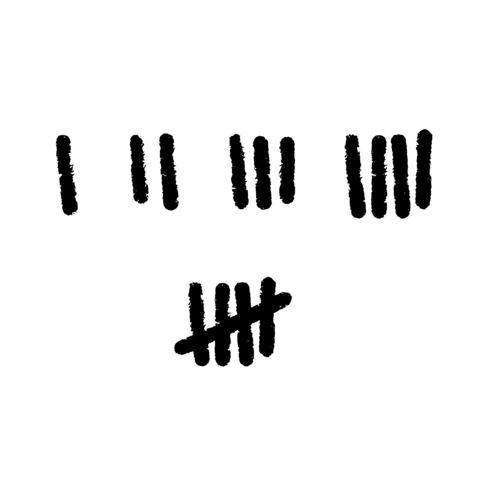 Tally marks. Prison sticks lines counter vector