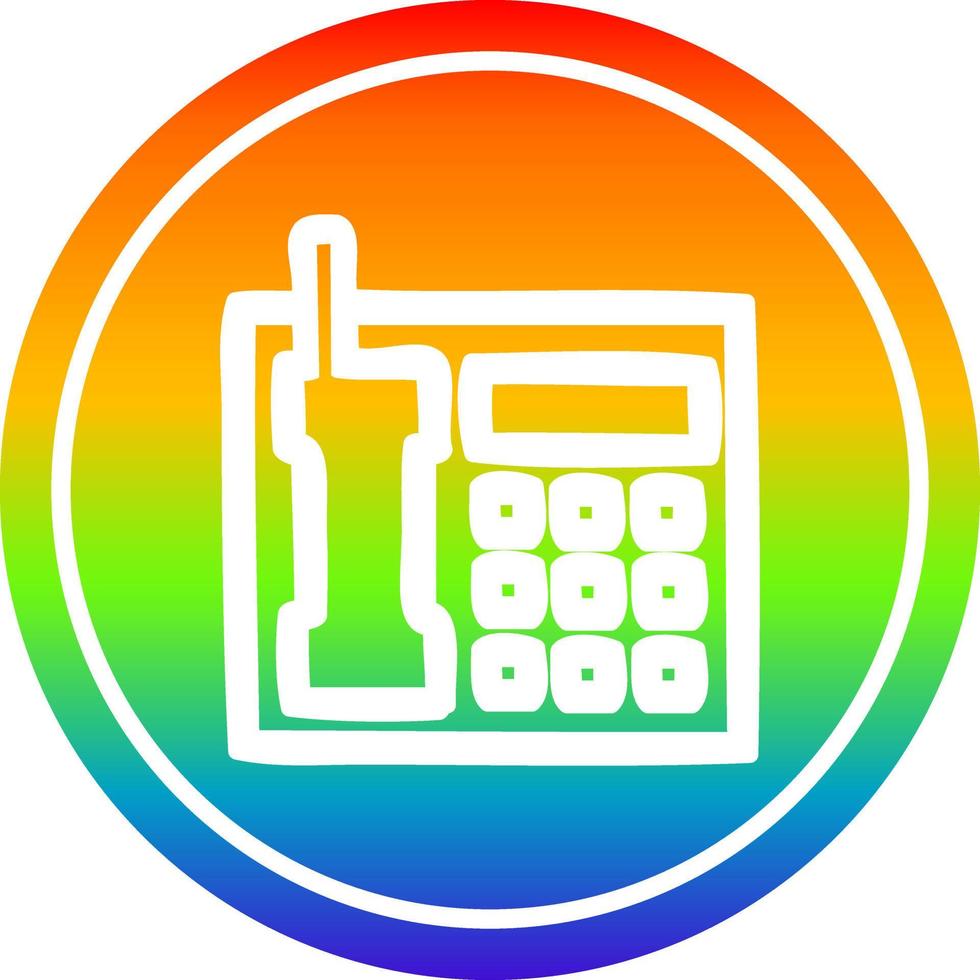 circular de teléfono de oficina en el espectro del arco iris vector