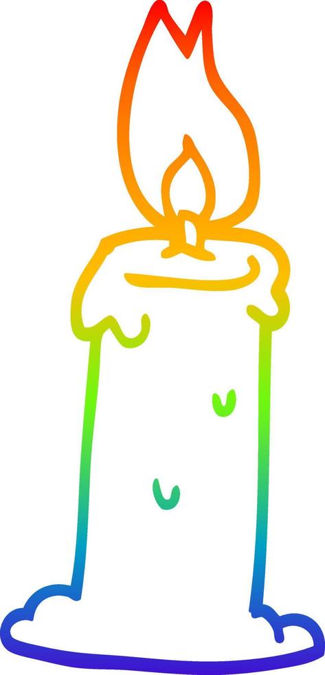 rainbow gradient line drawing carton candle vector