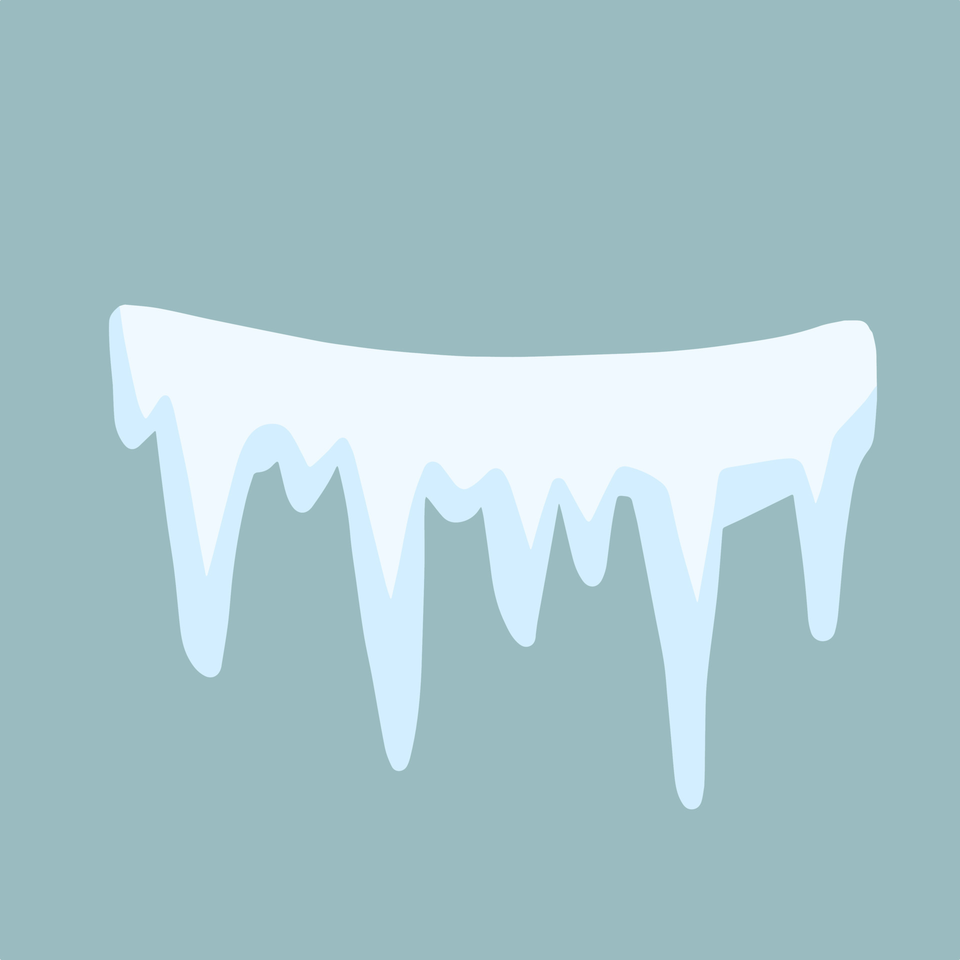 Icicle. Ice and white snow. Winter decoration 8949160 Vector Art at